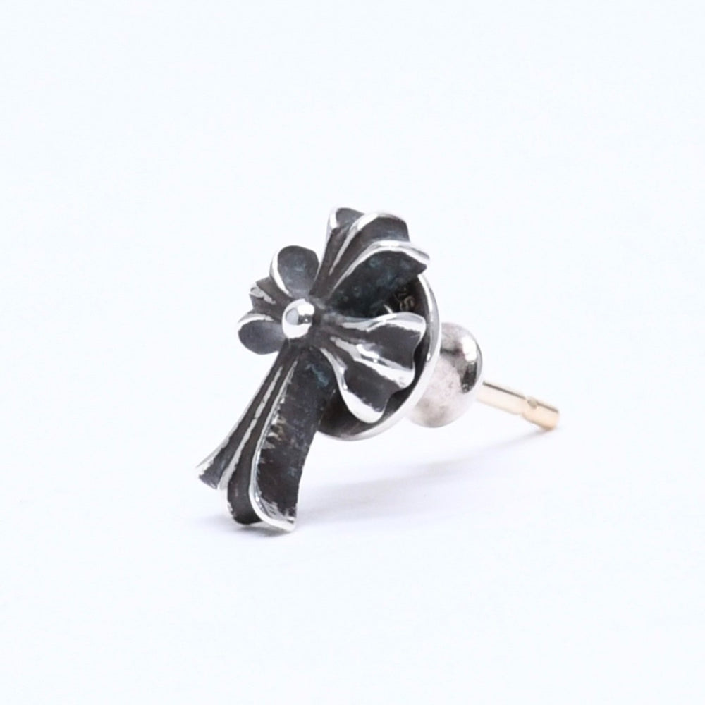 Very Good Condition CHROME HEARTS Earrings CH Cross Fat Stud Silver Earrings Silver 925 Weight Approx. 0.83g One Ear Used 4a005753