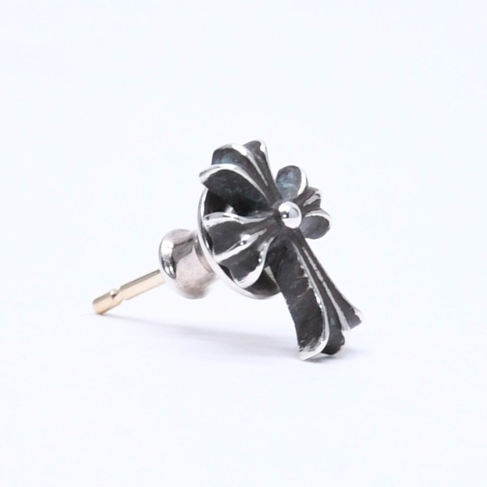 Very Good Condition CHROME HEARTS Earrings CH Cross Fat Stud Silver Earrings Silver 925 Weight Approx. 0.83g One Ear Used 4a005753