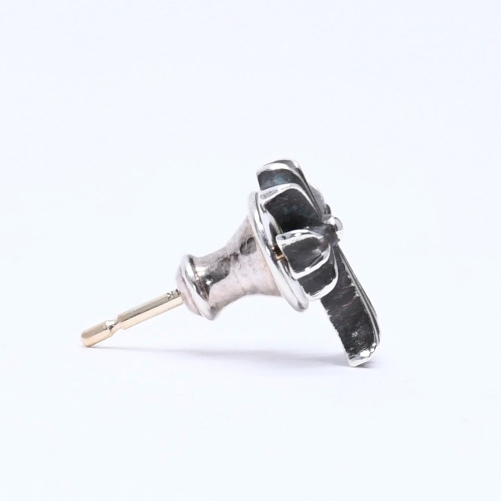 Very Good Condition CHROME HEARTS Earrings CH Cross Fat Stud Silver Earrings Silver 925 Weight Approx. 0.83g One Ear Used 4a005753
