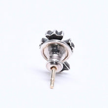 将图片加载到图库查看器，極美品 CHROME HEARTS クロムハーツ ピアス イヤリング CH クロスファット スタッド シルバーピアス シルバー925 重量約0.83g 片耳 中古 4a005753