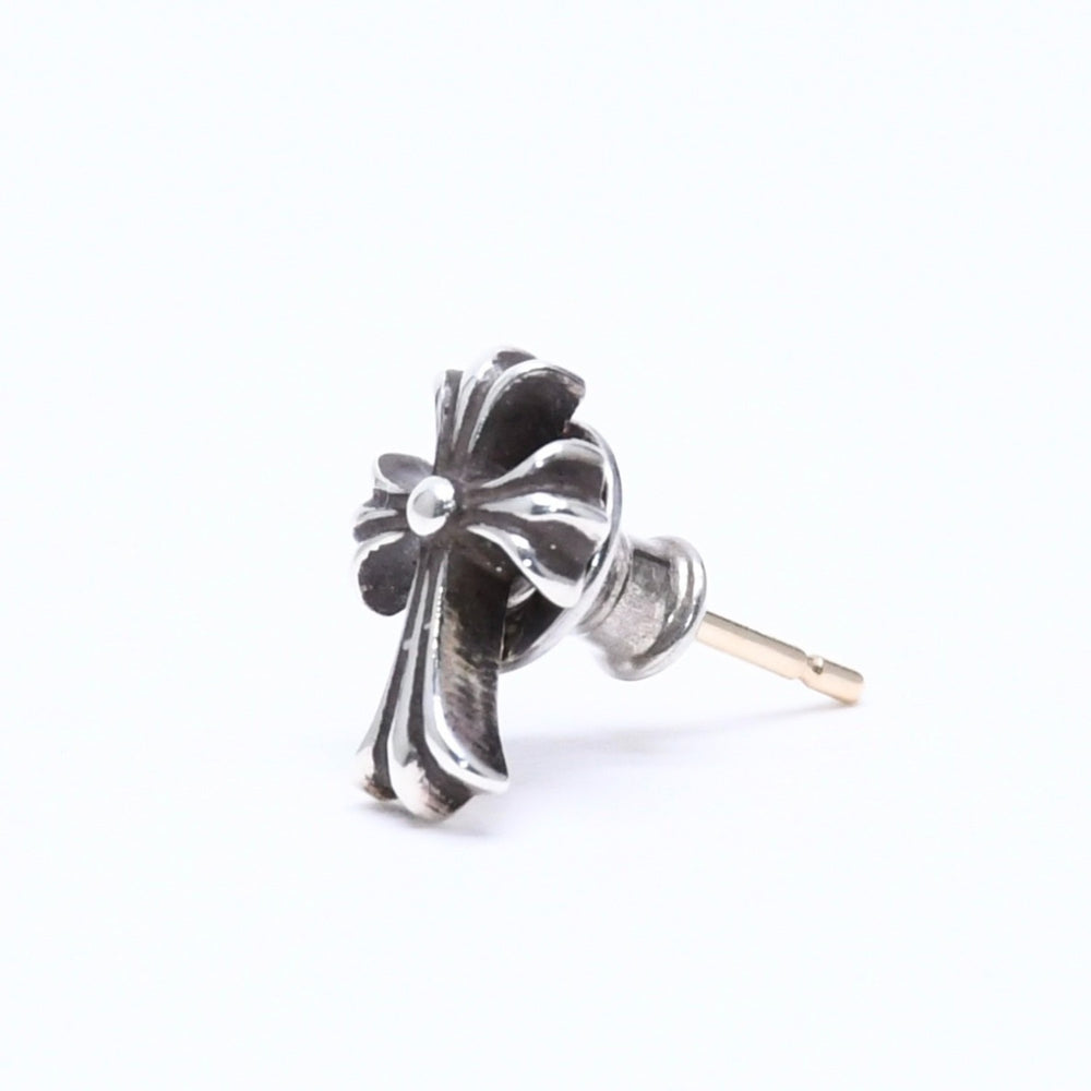 Very Good Condition CHROME HEARTS Earrings CH Cross Fat Stud Silver Earrings Silver 925 One Ear Weight Approx. 0.91g Used 4a005752