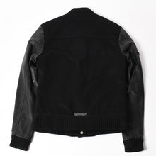 将图片加载到图库查看器，極美品 CHROME HEARTS クロムハーツ レターマン スタジャン スターレザーパッチ シルバー925 SV925 クロスボールボタン ブラック サイズM 中古 4a005745
