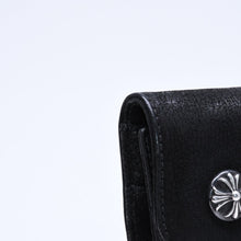 将图片加载到图库查看器，極美品 CHROME HEARTS クロムハーツ WAVE DESTROY LTHR ウェーブ ウォレット 長財布 クロスボタン デストロイレザー シルバー925 中古 4a005740