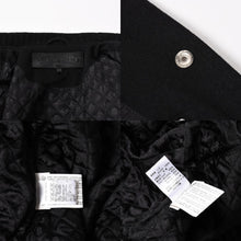 将图片加载到图库查看器，極美品 CHROME HEARTS クロムハーツ レターマン スタジャン スターレザーパッチ シルバー925 SV925 クロスボールボタン ブラック サイズM 中古 4a005745