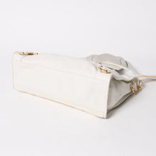 将图片加载到图库查看器，極美品 BALENCIAGA バレンシアガ メタリックエッジシティ レザー 2WAY ハンドバッグ ショルダーバッグ ホワイト アイボリー ゴールド金具 390154 中古 4a005560