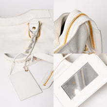 将图片加载到图库查看器，極美品 BALENCIAGA バレンシアガ メタリックエッジシティ レザー 2WAY ハンドバッグ ショルダーバッグ ホワイト アイボリー ゴールド金具 390154 中古 4a005560
