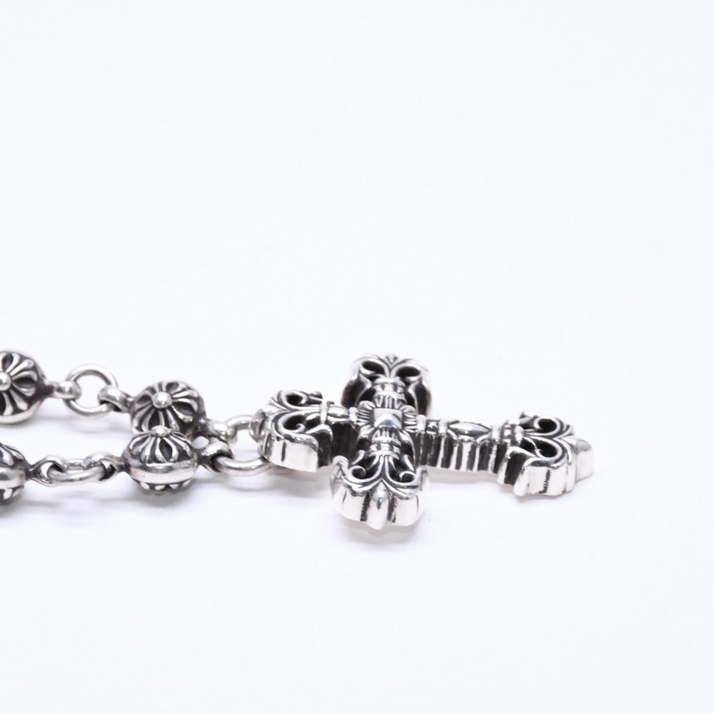CHROME HEARTS クロムハーツ フィリグリークロス XS W/クロスボールチェーン ネックレス 重量約122.3g 20インチ 美品 中古 4a005732
