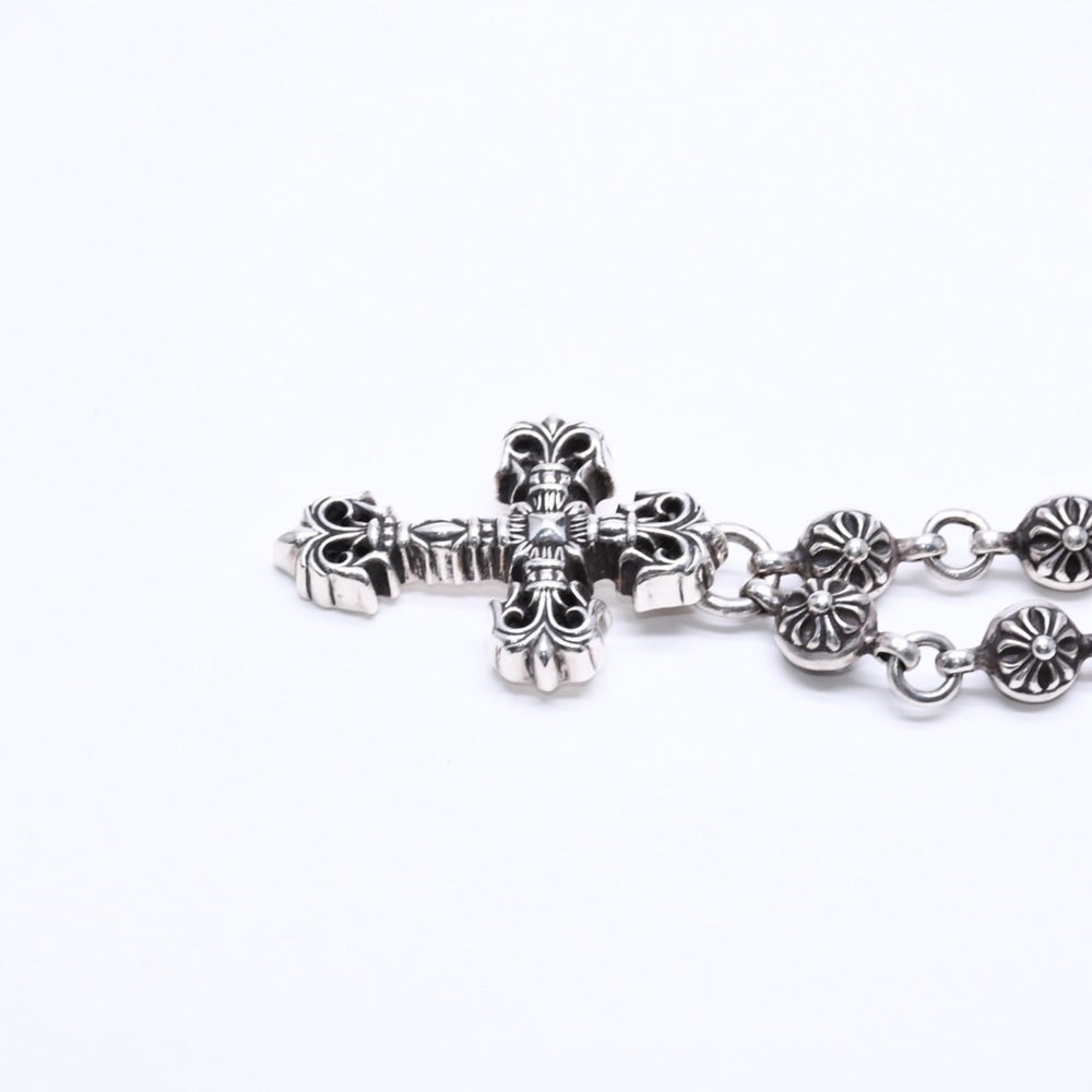 CHROME HEARTS クロムハーツ フィリグリークロス XS W/クロスボールチェーン ネックレス 重量約122.3g 20インチ 美品 中古 4a005732