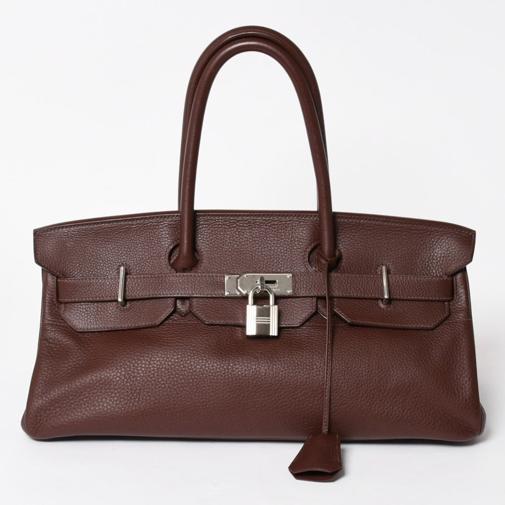 極美品 ゴルチェデザイン HERMES エルメス ショルダーバーキン ブラウン ハバナ トリヨンクレマンス ◻︎H刻 シルバー金具 中古 4a005840