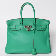 将图片加载到图库查看器，極美品 HERMES エルメス BIRKIN バーキン35 ミント シルバー金具 ◻︎Q トリヨンクレマンス ハンドバッグ 中古 4a005839
