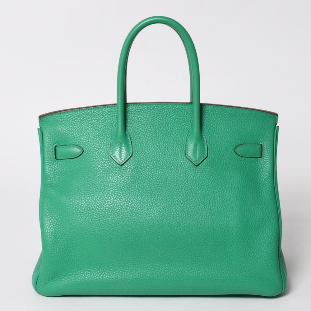 極美品 HERMES エルメス BIRKIN バーキン35 ミント シルバー金具 ◻︎Q トリヨンクレマンス ハンドバッグ 中古 4a005839