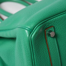 将图片加载到图库查看器，極美品 HERMES エルメス BIRKIN バーキン35 ミント シルバー金具 ◻︎Q トリヨンクレマンス ハンドバッグ 中古 4a005839