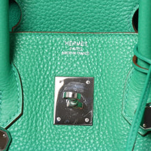 将图片加载到图库查看器，極美品 HERMES エルメス BIRKIN バーキン35 ミント シルバー金具 ◻︎Q トリヨンクレマンス ハンドバッグ 中古 4a005839