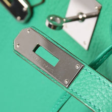 将图片加载到图库查看器，極美品 HERMES エルメス BIRKIN バーキン35 ミント シルバー金具 ◻︎Q トリヨンクレマンス ハンドバッグ 中古 4a005839