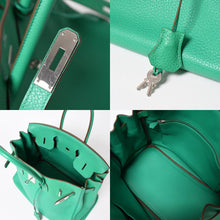 将图片加载到图库查看器，極美品 HERMES エルメス BIRKIN バーキン35 ミント シルバー金具 ◻︎Q トリヨンクレマンス ハンドバッグ 中古 4a005839