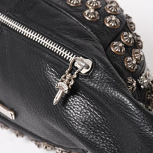 画像をギャラリービューアに読み込む, 極美品 CHROME HEARTS クロムハーツ #1スナットパック クロスボールスタッズ ボディバッグ レザー ダガージップ ブラック 中古 4a005747