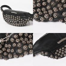 画像をギャラリービューアに読み込む, 極美品 CHROME HEARTS クロムハーツ #1スナットパック クロスボールスタッズ ボディバッグ レザー ダガージップ ブラック 中古 4a005747