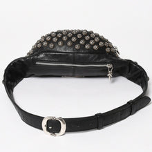 画像をギャラリービューアに読み込む, 極美品 CHROME HEARTS クロムハーツ #1スナットパック クロスボールスタッズ ボディバッグ レザー ダガージップ ブラック 中古 4a005747
