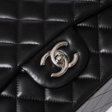 画像をギャラリービューアに読み込む, 極美品 CHANEL シャネル デカマトラッセ33 Wフラップ Wチェーンショルダーバッグ 18番台 ココマーク ラムスキン ブラック SV金具 中古 4a005679