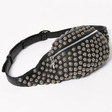 画像をギャラリービューアに読み込む, 極美品 CHROME HEARTS クロムハーツ #1スナットパック クロスボールスタッズ ボディバッグ レザー ダガージップ ブラック 中古 4a005747
