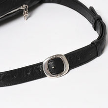 画像をギャラリービューアに読み込む, 極美品 CHROME HEARTS クロムハーツ #1スナットパック クロスボールスタッズ ボディバッグ レザー ダガージップ ブラック 中古 4a005747