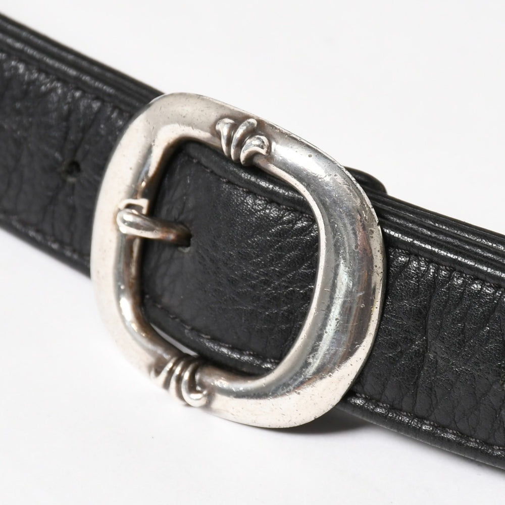 極美品 CHROME HEARTS クロムハーツ #1スナットパック ピラミッド クロスボールスタッズ ボディバッグ レザー ダガージップ ブラック 中古 4a005747