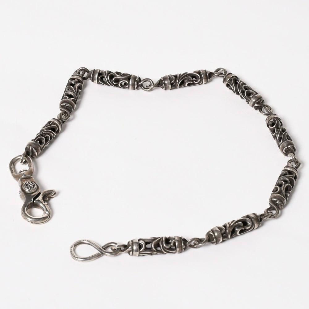 CHROME HEARTS クロムハーツ ローラー ロング S/1クリップ 9リンク ウォレットチェーン 重量約235.5g 全長約60cm シルバー925 美品 中古 4a005765