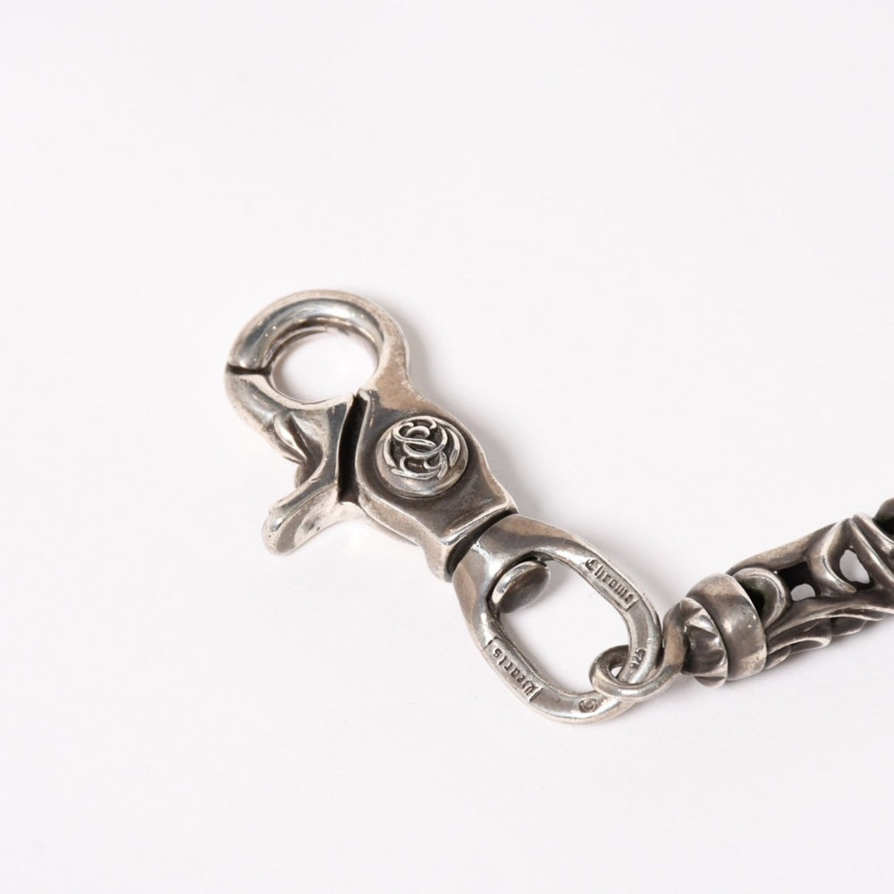 CHROME HEARTS クロムハーツ ローラー ロング S/1クリップ 9リンク ウォレットチェーン 重量約235.5g 全長約60cm シルバー925 美品 中古 4a005765