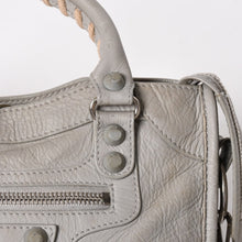 画像をギャラリービューアに読み込む, BALENCIAGA バレンシアガ クラシック ミニ シティ 2WAY ショルダーバッグ 300295 ロゴ グレー シルバー金具 美品 中古 4a005801