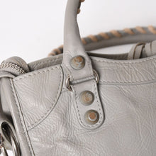 画像をギャラリービューアに読み込む, BALENCIAGA バレンシアガ クラシック ミニ シティ 2WAY ショルダーバッグ 300295 ロゴ グレー シルバー金具 美品 中古 4a005801