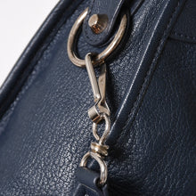 Load the image into the gallery viewer. Very Good Condition BALENCIAGA Classic Metallic Edge City 2WAY Shoulder Bag 390154 Navy Silver Hardware Used 4a005827