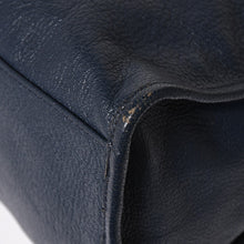 Load the image into the gallery viewer. Very Good Condition BALENCIAGA Classic Metallic Edge City 2WAY Shoulder Bag 390154 Navy Silver Hardware Used 4a005827
