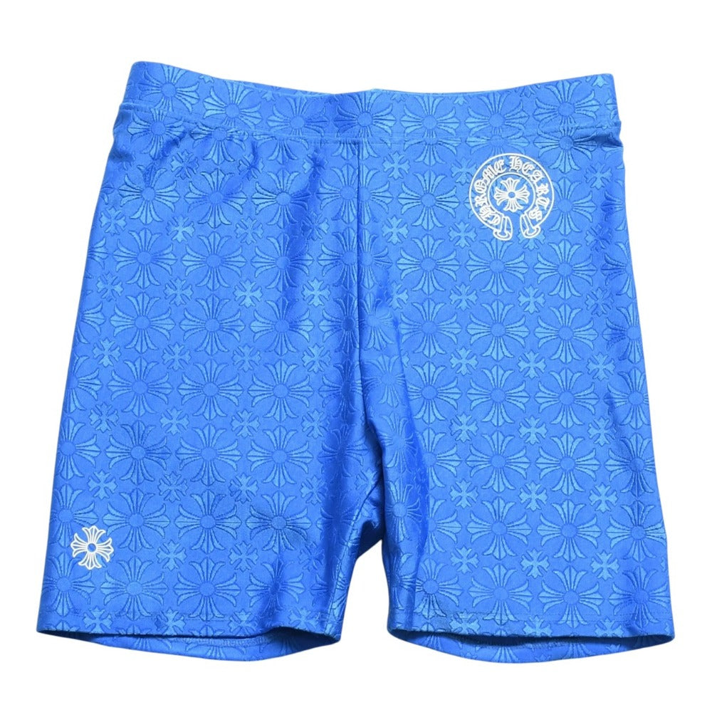 New and unused CHROME HEARTS Leggings Blue White CH Plus All-over Pattern Biker Shorts Blue White Used 4a005723