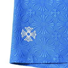 Load the image into the gallery viewer. New and unused CHROME HEARTS Leggings Blue White CH Plus All-over Pattern Biker Shorts Blue White Used 4a005723