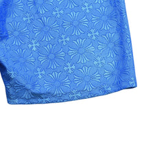 Load the image into the gallery viewer. New and unused CHROME HEARTS Leggings Blue White CH Plus All-over Pattern Biker Shorts Blue White Used 4a005723