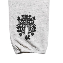 Load the image into the gallery viewer. Very good condition CHROME HEARTS Sweatpants Gray CH Plus Old English Vine Dagger M size Used 4a005730