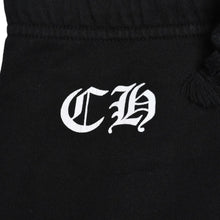 画像をギャラリービューアに読み込む, 極美品 CHROME HEARTS クロムハーツ ロゴプリント スウェットロングパンツ ブラック ホワイト CHロゴ 中古 4a005728