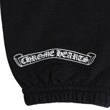画像をギャラリービューアに読み込む, 極美品 CHROME HEARTS クロムハーツ ロゴプリント スウェットロングパンツ ブラック ホワイト CHロゴ 中古 4a005728