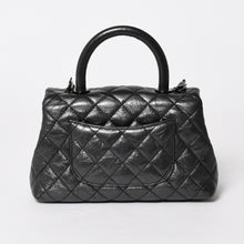 Load the image into the gallery viewer. CHANEL Coco Handle XS 2WAY Bag A92990 29 series Coco Mark Aged Calfskin Charcoal Good Condition Used 4a005777