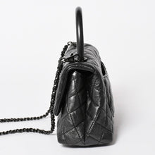Load the image into the gallery viewer. CHANEL Coco Handle XS 2WAY Bag A92990 29 series Coco Mark Aged Calfskin Charcoal Good Condition Used 4a005777