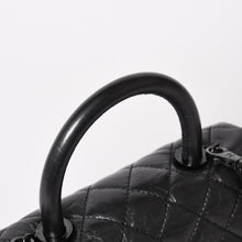 Load the image into the gallery viewer. CHANEL Coco Handle XS 2WAY Bag A92990 29 series Coco Mark Aged Calfskin Charcoal Good Condition Used 4a005777