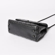 Load the image into the gallery viewer. CHANEL Coco Handle XS 2WAY Bag A92990 29 series Coco Mark Aged Calfskin Charcoal Good Condition Used 4a005777