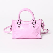 画像をギャラリービューアに読み込む, BALENCIAGA バレンシアガ Le City Bag Nano ル シティ ナノ 2WAYバッグ 819671 アリーナラムスキン ピンク 美品 中古 4a005828