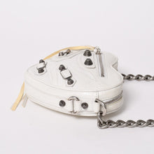 画像をギャラリービューアに読み込む, BALENCIAGA バレンシアガ ル・カゴール チェーンショルダーバッグ レザー 722781 ホワイト ハートミニバッグ 美品 中古 4a005469