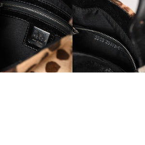 FENDI フェンディ マンマバケット ワンショルダーバッグ 26571 レオパード ハラコ レザー ブラウン シルバー金具 美品 中古 4a005865