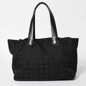 CHANEL シャネル ニュートラベルライン トートバッグ MM A15991 ブラック ナイロンジャガード 9番台 ココマーク ゴールド金具 美品 中古 4a005811