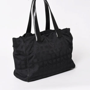 CHANEL シャネル ニュートラベルライン トートバッグ MM A15991 ブラック ナイロンジャガード 9番台 ココマーク ゴールド金具 美品 中古 4a005811