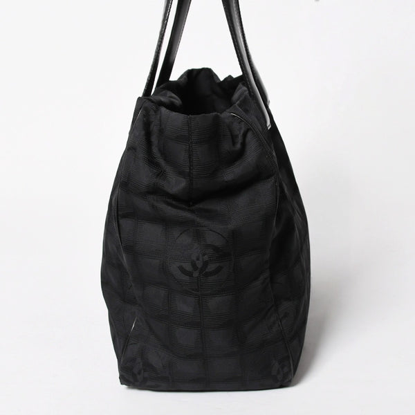 CHANEL シャネル ニュートラベルライン トートバッグ MM A15991 ブラック ナイロンジャガード 9番台 ココマーク ゴールド金具 美品 中古 4a005811