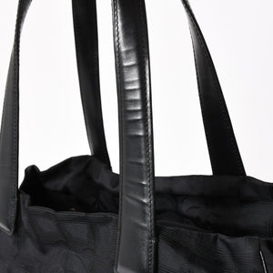 CHANEL シャネル ニュートラベルライン トートバッグ MM A15991 ブラック ナイロンジャガード 9番台 ココマーク ゴールド金具 美品 中古 4a005811