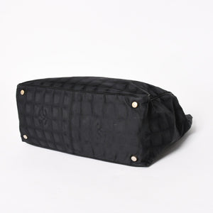 CHANEL シャネル ニュートラベルライン トートバッグ MM A15991 ブラック ナイロンジャガード 9番台 ココマーク ゴールド金具 美品 中古 4a005811